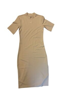 Nike Women’s Beige Mock-Neck Midi Dress